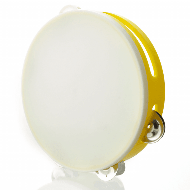 Tamburine with jingles in PVC and synthetic head - medium size