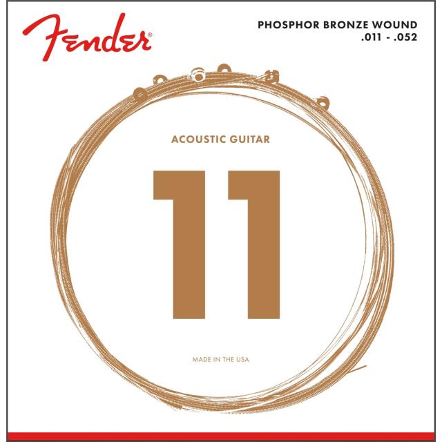 Phosphor Bronze Acoustic Guitar Strings, Ball End, 60CL .011-.052 Gauges, (6)