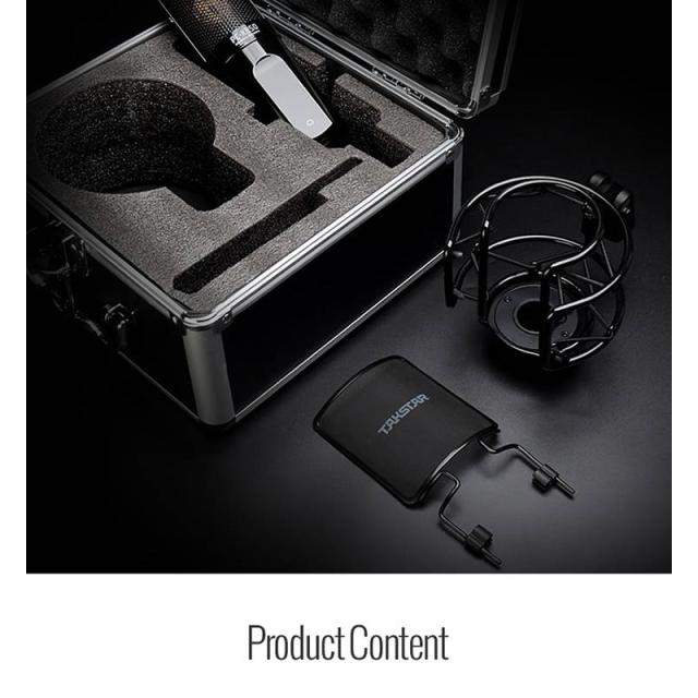 Microfono per home recording con capsula a diaframma largo gold plated 34mm