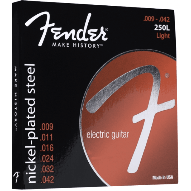Super 250 Guitar Strings, Nickel Plated Steel, Ball End, 250L Gauges .009-.042, (6)