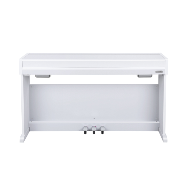 Digital piano with cabinet and triple sensor hammer action keyboard - white