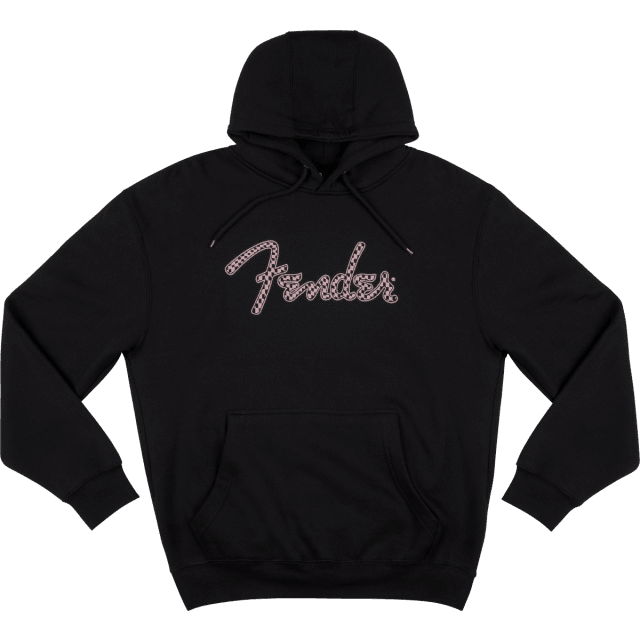 Fender® Spaghetti Logo Wavy Checker Hoodie, Pink Checker, XL
