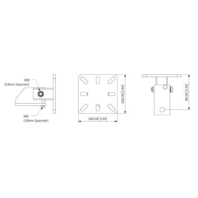 T80 Stud bracket black