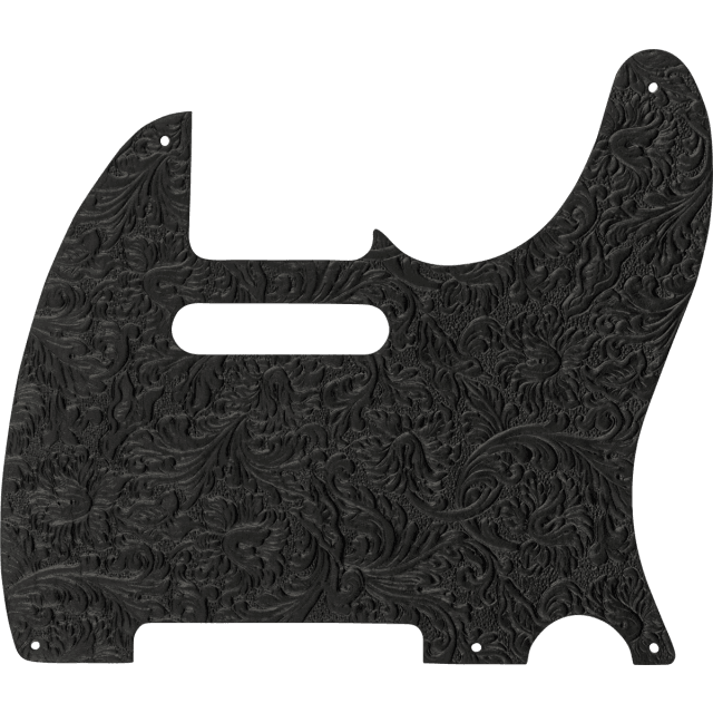 Waylon Jennings Leather Pickguard, Black