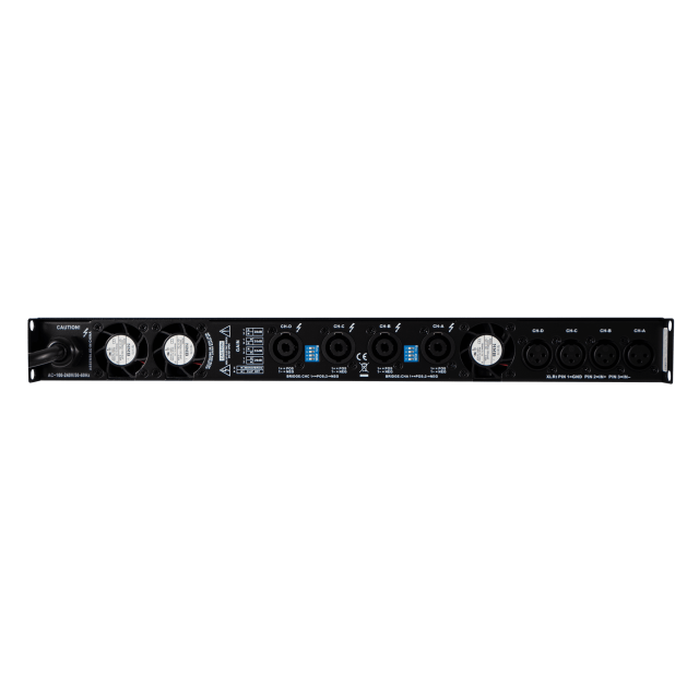 Amplificatore Digitale di Potenza 4x 2000W @ 8ohm, 1U Rack con PFC