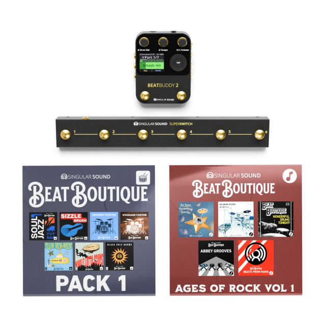 Stomp box drum machine