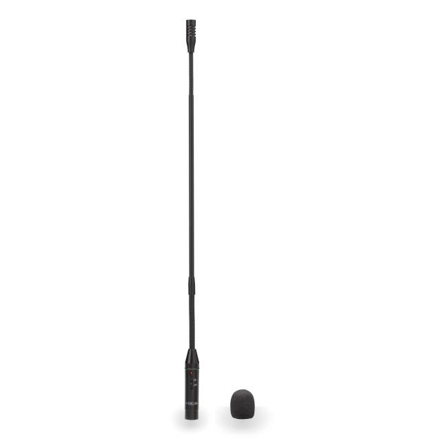 Microfono a collo d'oca cardioide con interruttore - lunghezza 55 cm, Nero