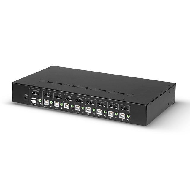 Switch KVM DisplayPort 1.2, USB 2.0 & Audio, 8 Porte