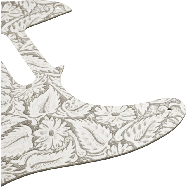 Waylon Jennings Leather Pickguard, White