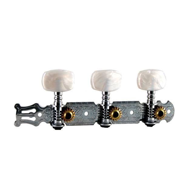 Chromed machine head set for classical guitar