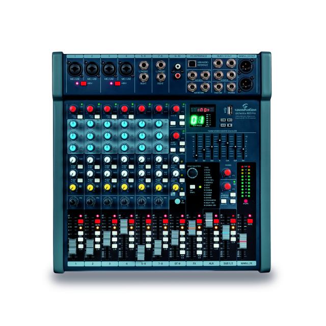 10 channels professional mixer with USB Player, BT Player, Effect, Computer Interface
