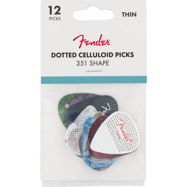 351 Dotted Celluloid Picks, 12-Pack, Thin