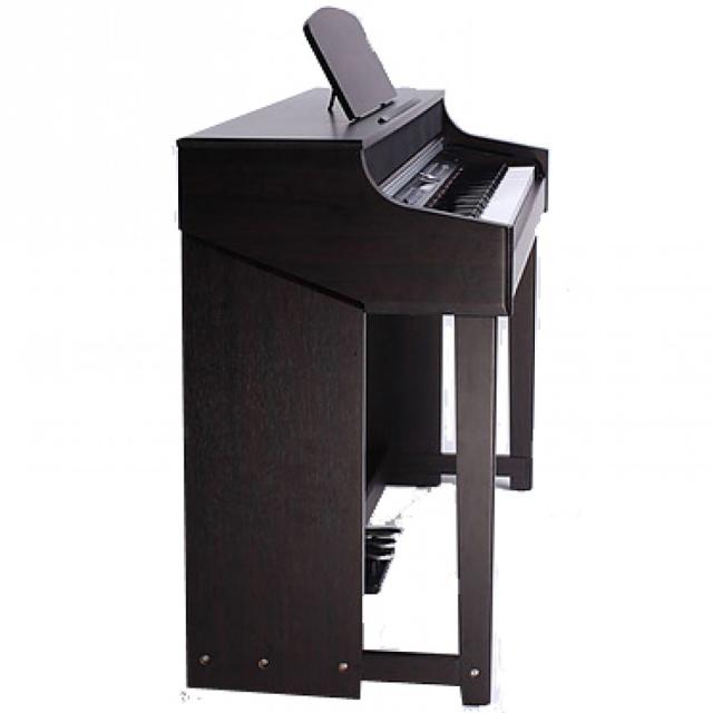 Upright digital piano with 88-Keys "Hammer Action" keyboard and rosewood finish. 