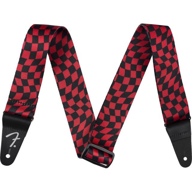 Tracolla Fender Wavy Checkerboard Polyester Strap, Red 0990637209