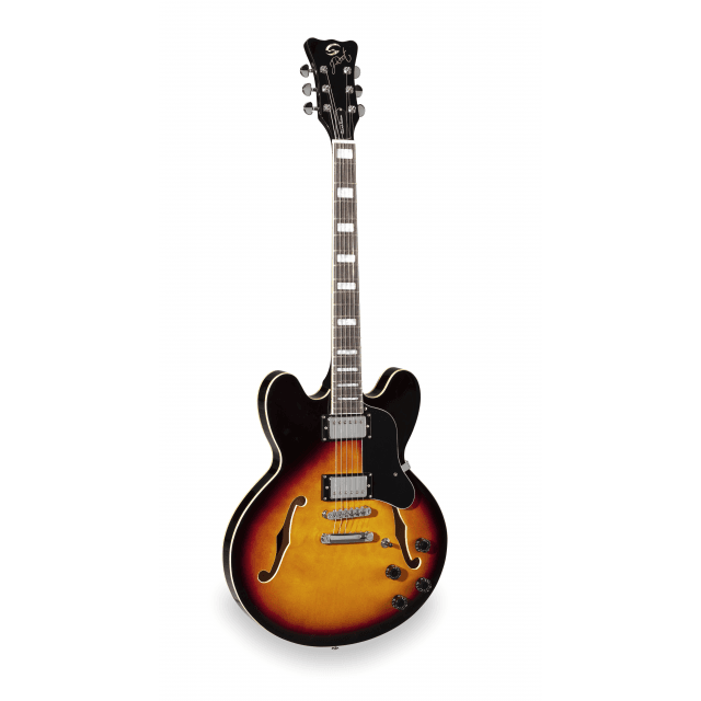 Double cutaway semi-acoustic guitar w/Humbuckers