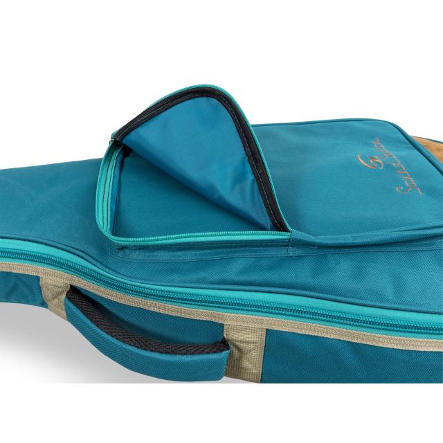 Borsa chitarra elettrica con inserti in pelle suede