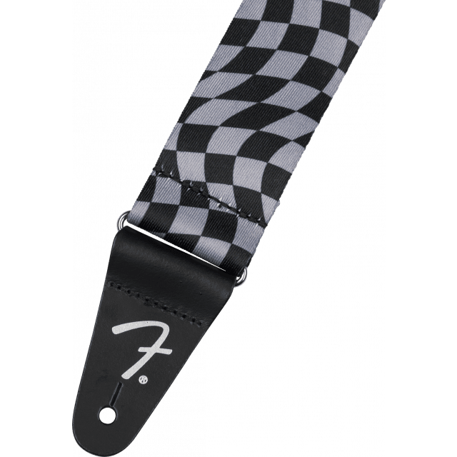 Wavy Checkerboard Polyester Strap, Gray