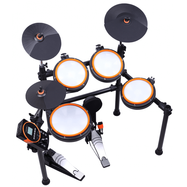 Compact and elegant Digital Drum with a MESH 10" Snare drum and three 8" MESH Tom