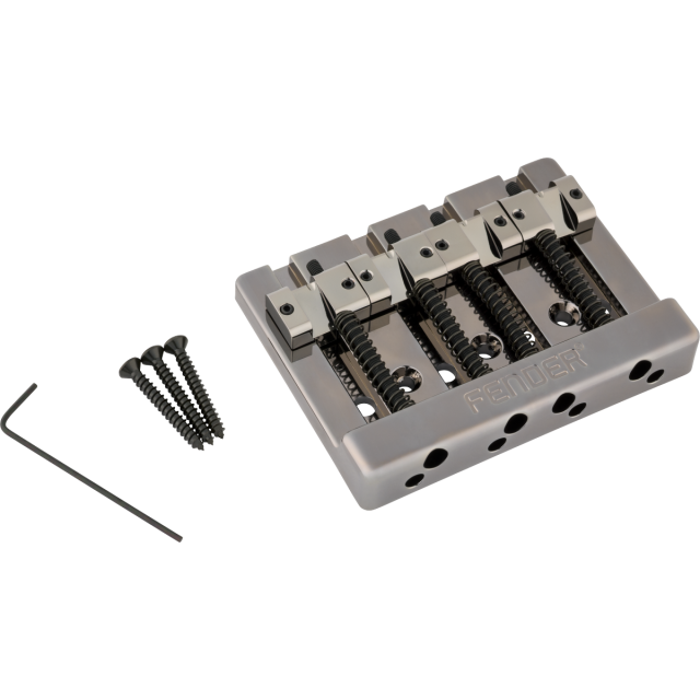 Ponte Fender HiMass String-Through 4-String Bass Assembly Brass Saddles, Black Chrome 0994411400