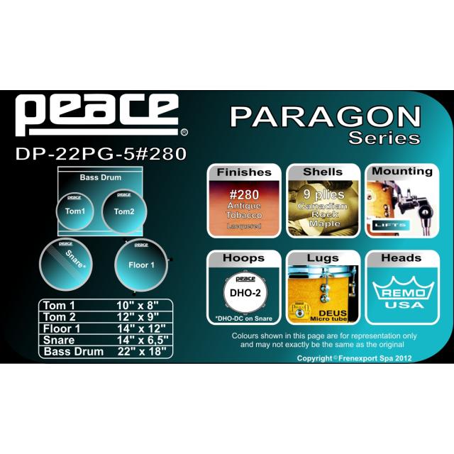 Drum Set 5 pcs in Acero Canadese con finiture laccate speciali