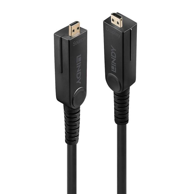 Cavo Micro-HDMI 4K60 Ibrido in Fibra Ottica con connettori HDMI & DVI removibili, 20m