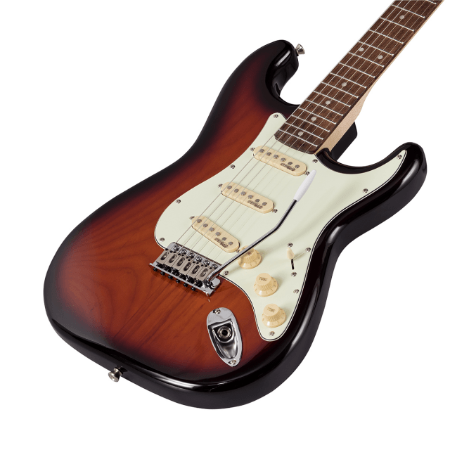 Double cutaway electric guitar with 3 single coils and vintage tuners (Wilkinson equipped, eco-rosewood fretboard)