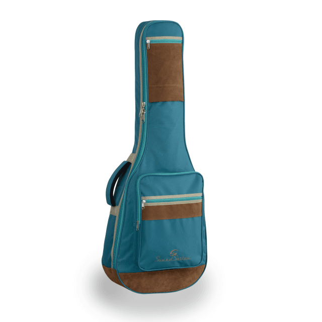 Classic guitar bag with suede leather inserts