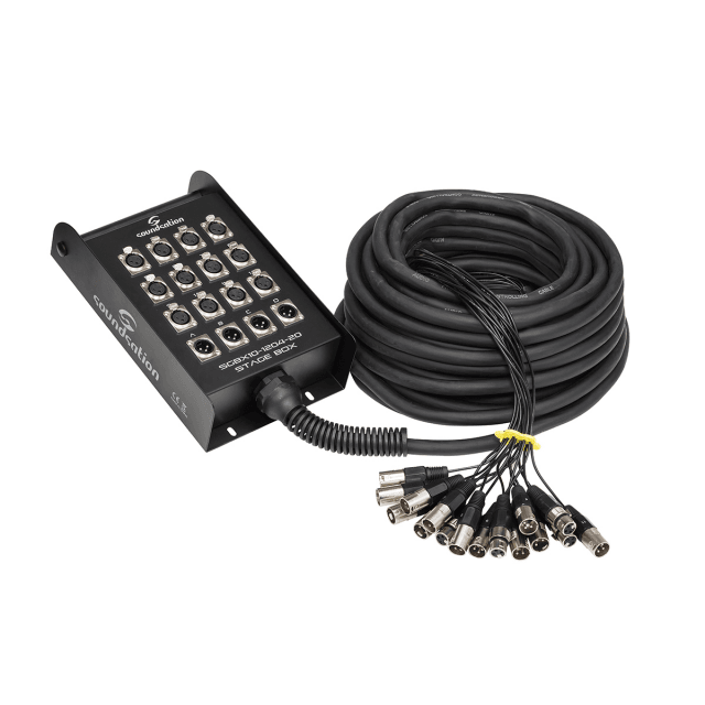 Professional metal stage box featuring 12 Input/ 4 Output