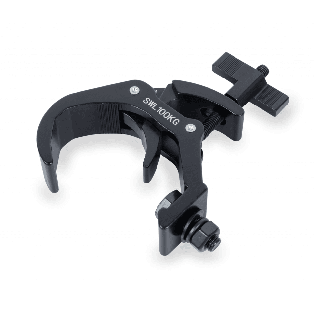 MORSETTO  IN ALLUMINIO NERO SGANCIO RAPIDO DA 38 - 60 MM 100 KG