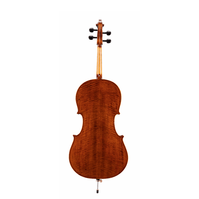 All solid wood 3/4 cello with flamed maple back and side