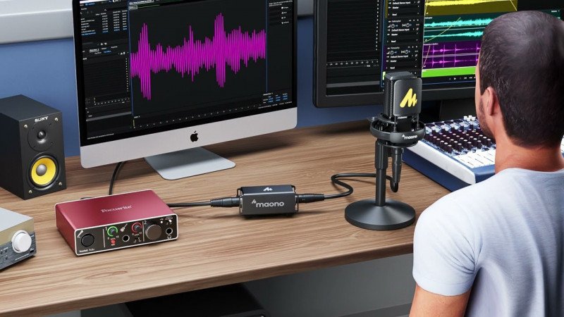 Maono MA100 - Preamplificatore per microfoni dinamici e a nastro