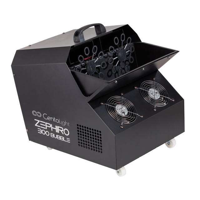 Professional two-wheeled bubble machine with wireless control