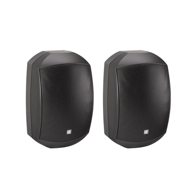 6.5" Waterproof 2-way Passive Wall-Mount Speaker Pair, Black