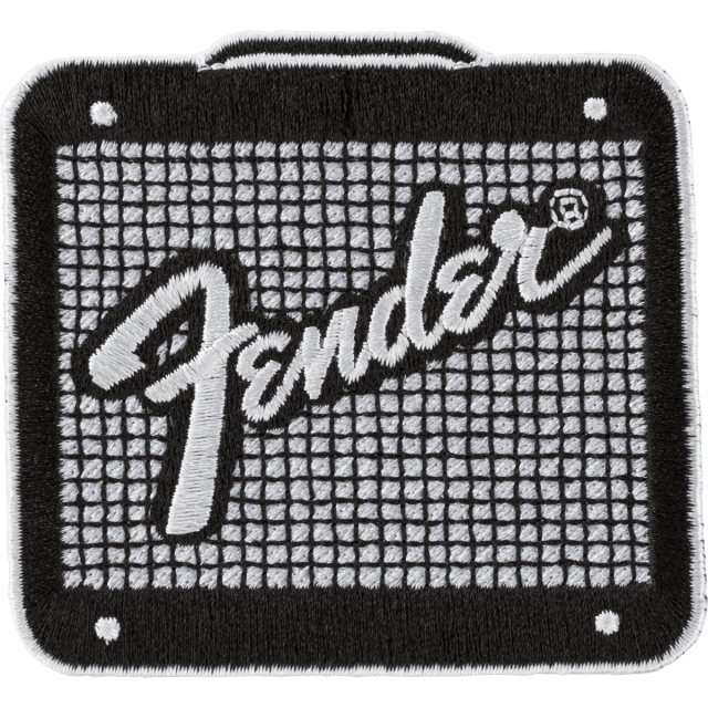 Fender Amp Logo Patch, Black and Chrome
