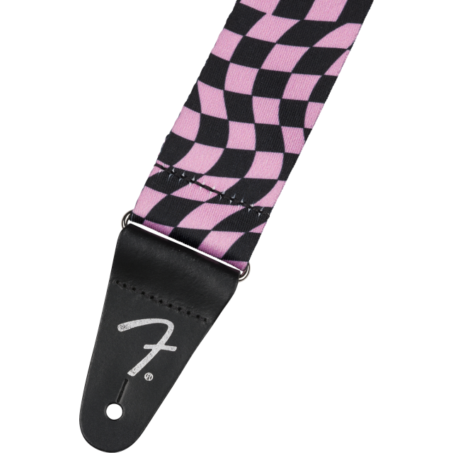 Wavy Checkerboard Polyester Strap, Pink