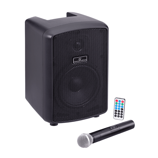 6.5" Portable PA System with UHF Wireless MIC, MP3/Bluetooth, and