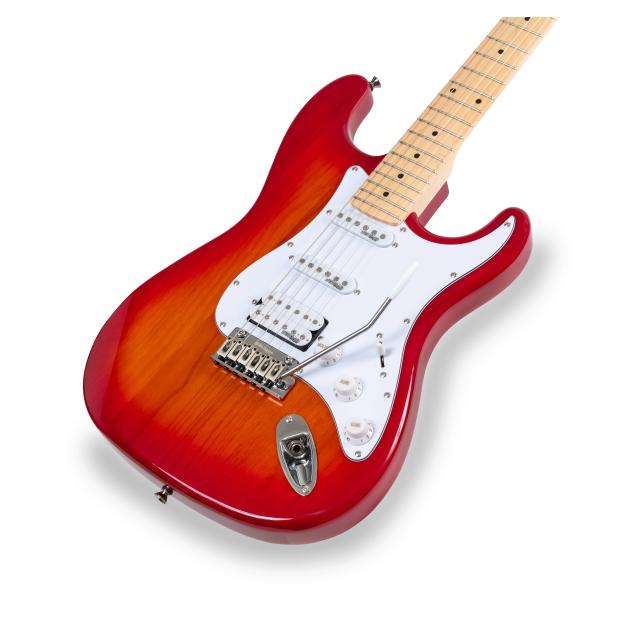 Double cutaway electric guitar with 2 single coils + splittable humbucker and self-locking tuners (Wilkinson equipped)