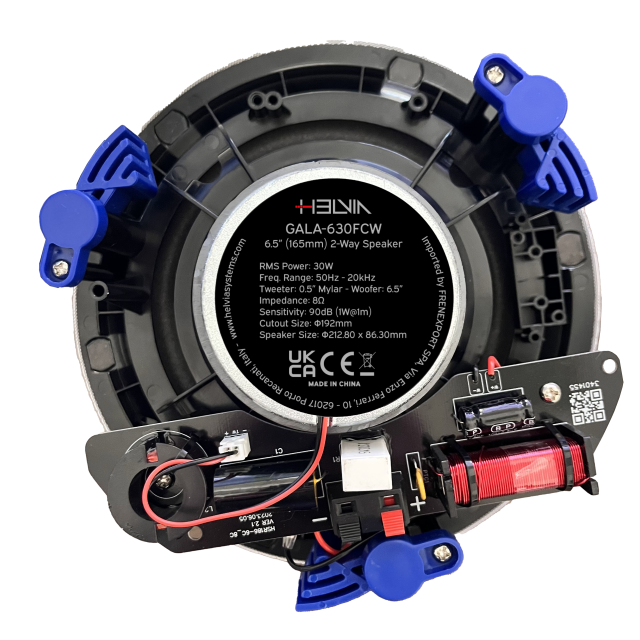 40W 8ohm 8" 2-Way Ceiling Speaker with Frameless Grille, White