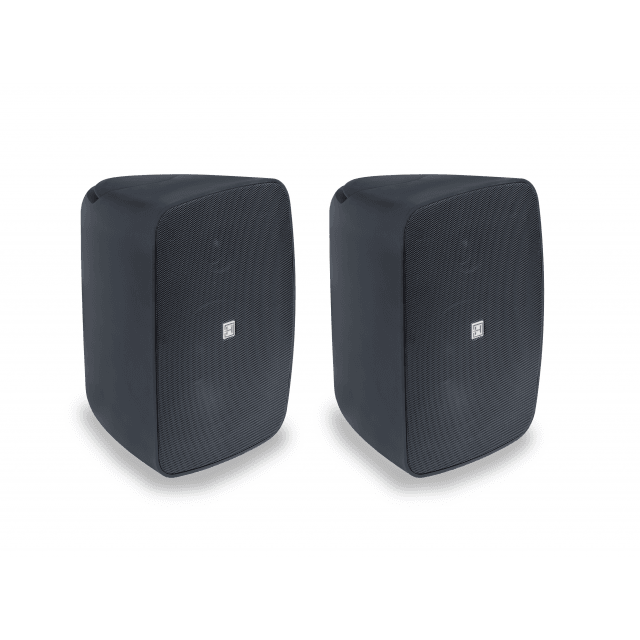 6.5" 2-Way Active Wall-Mount Speaker Pair with BT control, Black