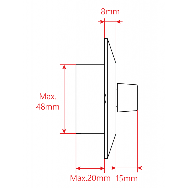 Attenuatore di volume da 5W per diffusori a 70-100V, 4 posizioni + Off, con linea aux. e comando di allarme a 24V