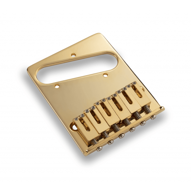Fixed Bridge for Telecaster w/ Steel saddles (10.8 mm) - Gold