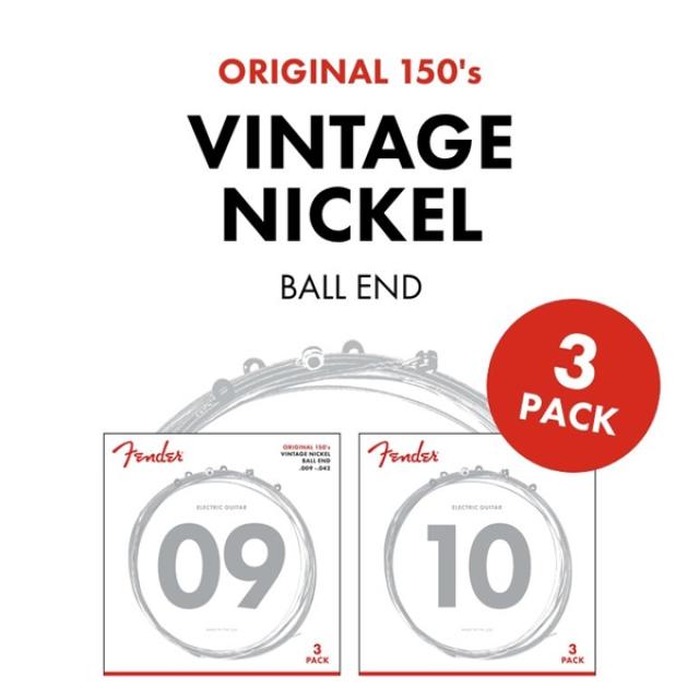Original 150 Guitar Strings Set Pure Nickel Wound Ball End 150L .009-.042 Gauges 3-Pack