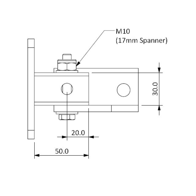 T51 Stud bracket for Air and Cyclone series, black