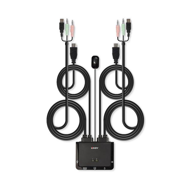 2 Port HDMI 4K60, USB 2.0 & Audio Cable KVM Switch