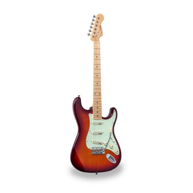 Chitarra elettrica double cutaway con 3 single coil e meccaniche vintage (equipaggiata Wilkinson)
