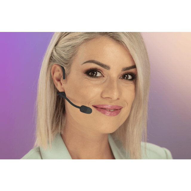 Mic. ad Archetto Cardioide, mini-Jack TRS da 1/8" con ghiera, Nero (tipo Sennheiser®)