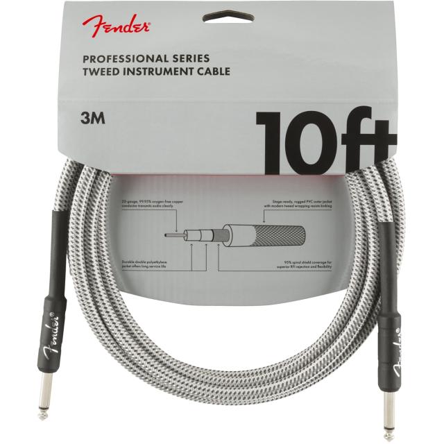 Professional Series Instrument Cable 10' White Tweed