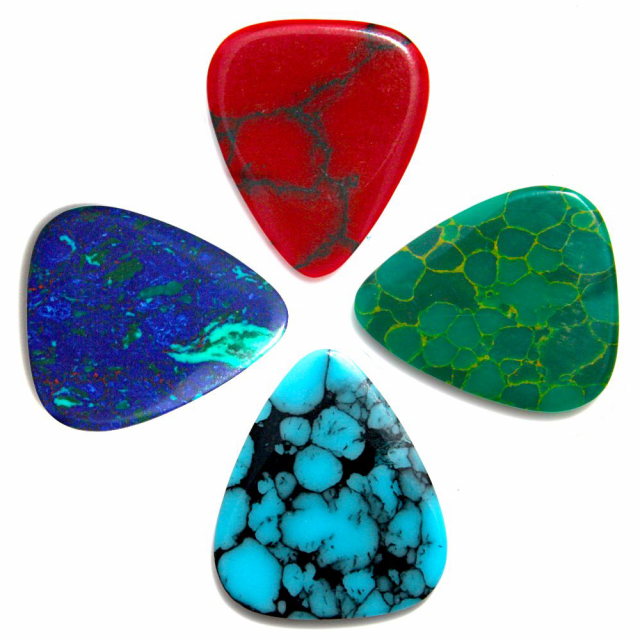 4 Stone Tones Plectrums Set