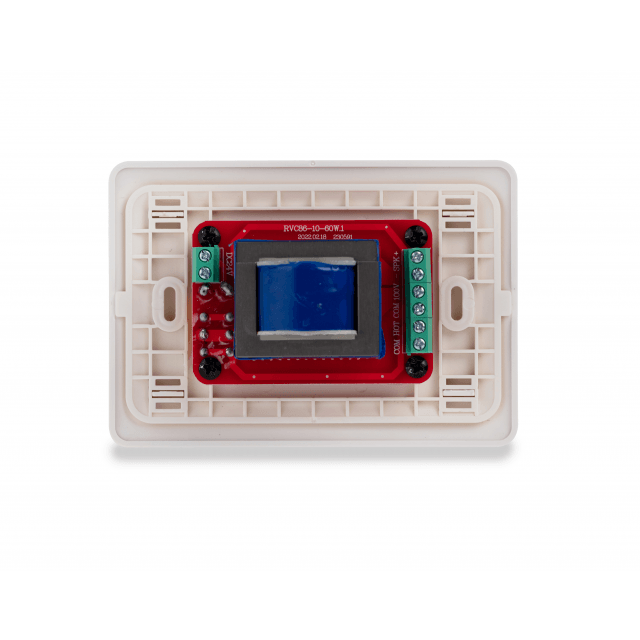 Attenuatore di volume da 60W per diffusori a 70-100V, 11 posizioni + Off, con linea aux. e comando di allarme a 24V