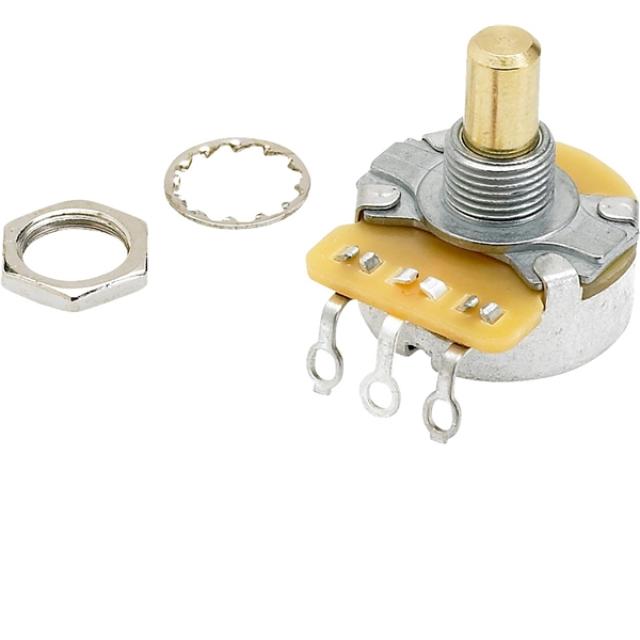 Pure Vintage 250K Solid Shaft Potentiometer with Mounting Hardware